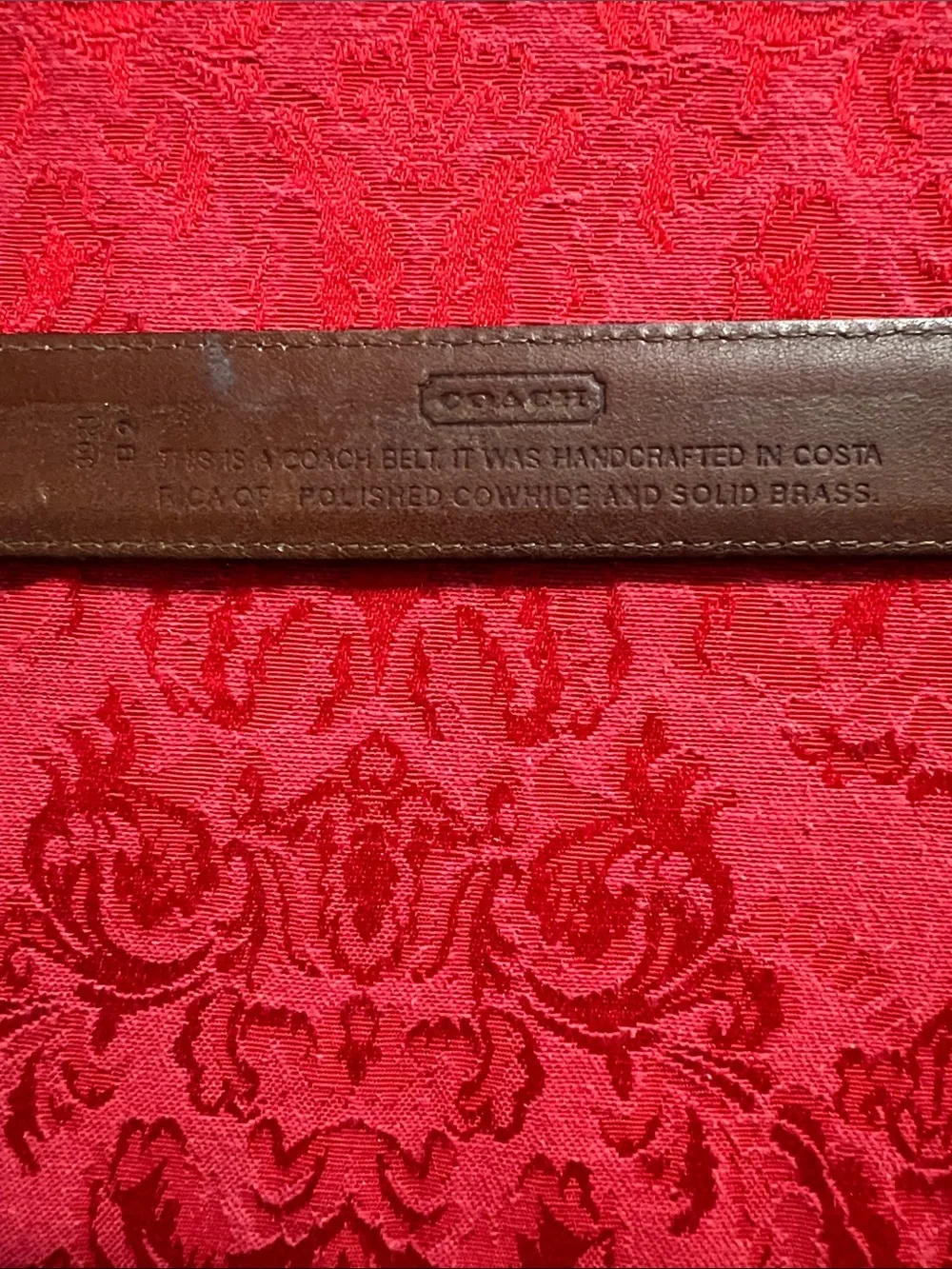 Coach Black Leather Belt Men’s Size 36 Solid Brass Buckle Costa Rica